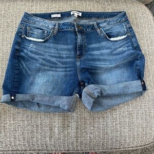 Vigoss Blue Jean Shorts Distressed Cuffed Casual